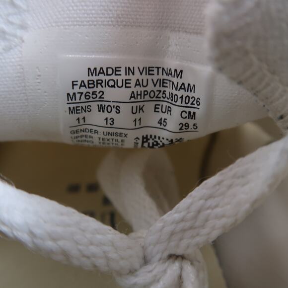 Converse Shoes Mens 11 Sneakers Chuck Taylor All Star Canvas White Low Lace Up - Picture 11 of 11